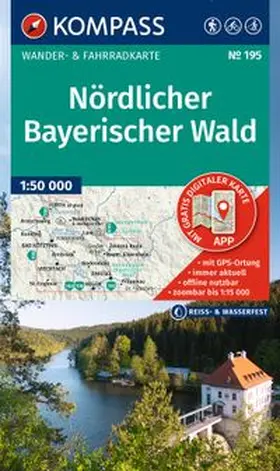  KOMPASS Wanderkarte 195 Nördlicher Bayerischer Wald 1:50.000 | Sonstiges |  Sack Fachmedien