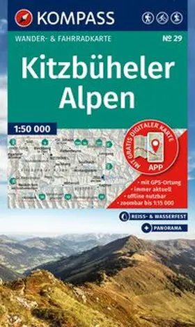 KOMPASS Wanderkarte 29 Kitzbüheler Alpen 1:50.000 | Sonstiges |  Sack Fachmedien