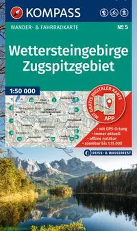  KOMPASS Wanderkarte 5 Wettersteingebirge, Zugspitzgebiet 1:50.000 | Sonstiges |  Sack Fachmedien