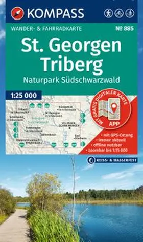  KOMPASS Wanderkarte 885 St. Georgen, Triberg, Naturpark Südschwarzwald 1:25.000 | Sonstiges |  Sack Fachmedien