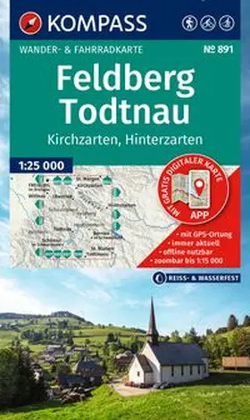  KOMPASS Wanderkarte 891 Feldberg, Todtnau, Kirchzarten, Hinterzarten 1:25.000 | Sonstiges |  Sack Fachmedien