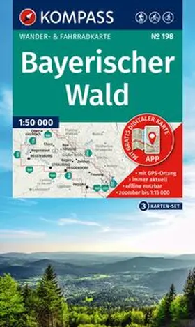  KOMPASS Wanderkarten-Set 198 Bayerischer Wald (3 Karten) 1:50.000 | Sonstiges |  Sack Fachmedien