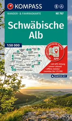  KOMPASS Wanderkarten-Set 767 Schwäbische Alb (4 Karten) 1:50.000 | Sonstiges |  Sack Fachmedien