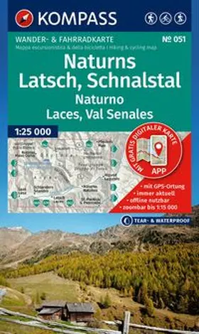  KOMPASS Wanderkarte 051 Naturns, Latsch, Schnalstal / Naturno, Laces, Val Senales 1:25.000 | Sonstiges |  Sack Fachmedien