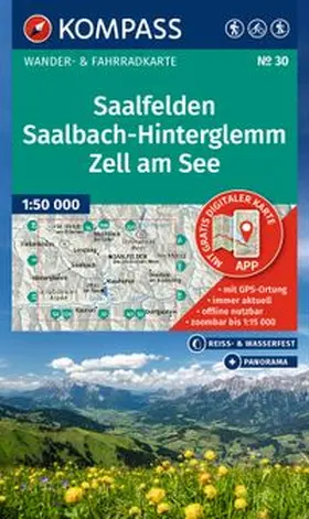  KOMPASS Wanderkarte 30 Saalfelden, Saalbach-Hinterglemm, Zell am See 1:50.000 | Sonstiges |  Sack Fachmedien
