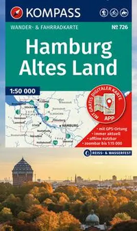  KOMPASS Wanderkarte 726 Hamburg, Altes Land 1:50.000 | Sonstiges |  Sack Fachmedien