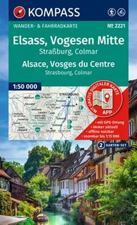  KOMPASS Wanderkarten-Set 2221 Elsass, Vogesen Mitte, Alsace, Vosges du Centre (2 Karten) 1:50.000 | Sonstiges |  Sack Fachmedien