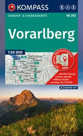  KOMPASS Wanderkarten-Set 292 Vorarlberg (2 Karten) 1:50.000 | Sonstiges |  Sack Fachmedien