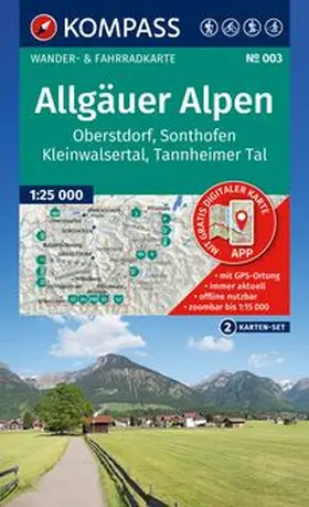  KOMPASS Wanderkarten-Set 003 Allgäuer Alpen, Oberstdorf, Sonthofen, Kleinwalsertal, Tannheimer Tal (2 Karten) 1:25.000 | Sonstiges |  Sack Fachmedien