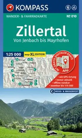  KOMPASS Wanderkarte 010 Zillertal - Von Jenbach bis Mayrhofen 1:25.000 | Sonstiges |  Sack Fachmedien