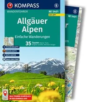 Theil / Schäfer / Sänger |  KOMPASS Wanderführer Allgäuer Alpen, einfache Wanderungen, 35 Touren mit Extra-Tourenkarte | Buch |  Sack Fachmedien