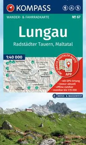  KOMPASS Wanderkarte 67 Lungau, Radstädter Tauern, Maltatal 1:40.000 | Sonstiges |  Sack Fachmedien