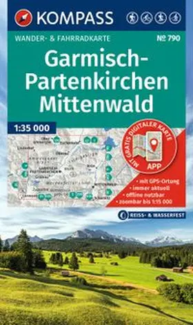  KOMPASS Wanderkarte 790 Garmisch-Partenkirchen, Mittenwald 1:35.000 | Sonstiges |  Sack Fachmedien