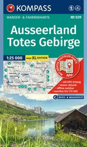  KOMPASS Wanderkarte 039 Ausseerland, Totes Gebirge 1:25.000 | Sonstiges |  Sack Fachmedien
