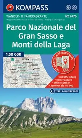  KOMPASS Wanderkarte 2476 Parco Nazionale del Gran Sasso e Monti della Laga 1:50.000 | Sonstiges |  Sack Fachmedien