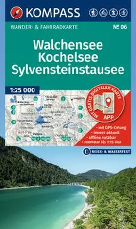  KOMPASS Wanderkarte 06 Walchensee, Kochelsee, Sylvensteinstausee 1:25.000 | Sonstiges |  Sack Fachmedien