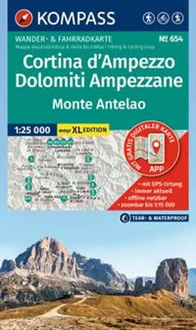  KOMPASS Wanderkarte 654 Cortina d'Ampezzo, Dolomiti Ampezzane, Monte Antelao 1:25.000 | Sonstiges |  Sack Fachmedien