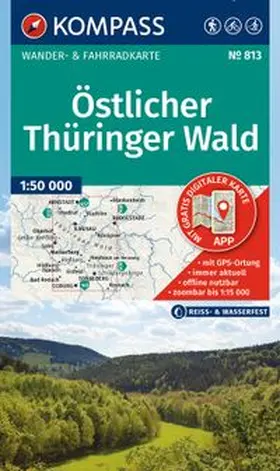  KOMPASS Wanderkarte 813 Östlicher Thüringer Wald 1:50.000 | Sonstiges |  Sack Fachmedien