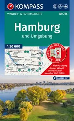  KOMPASS Wanderkarten-Set 725 Hamburg und Umgebung (2 Karten) 1:50.000 | Sonstiges |  Sack Fachmedien