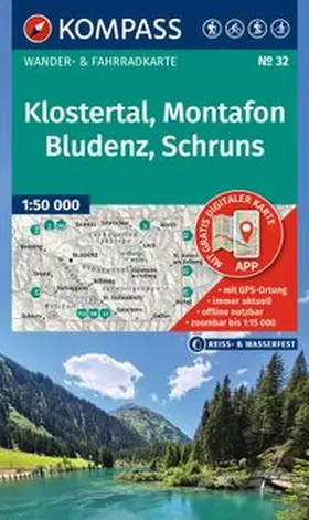  KOMPASS Wanderkarte 32 Klostertal, Montafon, Bludenz, Schruns 1:50.000 | Sonstiges |  Sack Fachmedien