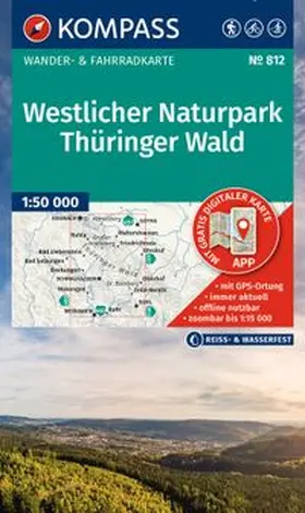  KOMPASS Wanderkarte 812 Westlicher Naturpark Thüringer Wald 1:50.000 | Sonstiges |  Sack Fachmedien
