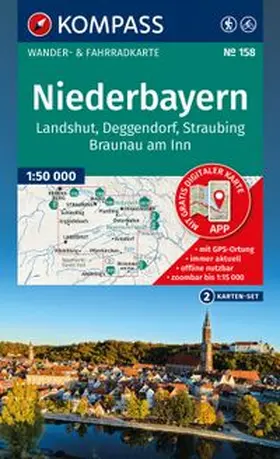  KOMPASS Wanderkarten-Set 158 Niederbayern (2 Karten) 1:50.000 | Sonstiges |  Sack Fachmedien