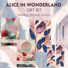 EasyOriginal Verlag / Carroll |  Alice in Wonderland Books-Set (with audio-online) Readable Classics Geschenkset + Marmorträume Schreibset Premium | Buch |  Sack Fachmedien