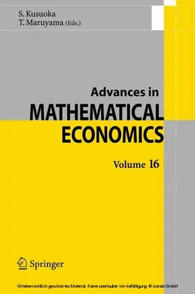 Kusuoka / Maruyama | Advances in Mathematical Economics Volume 16 | E-Book | sack.de