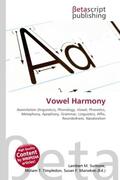 Surhone / Timpledon / Marseken |  Vowel Harmony | Buch |  Sack Fachmedien