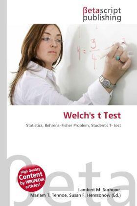 Surhone / Timpledon / Marseken |  Welch's t Test | Buch |  Sack Fachmedien