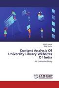 Kumar / Verma |  Content Analysis Of University Library Websites Of India | Buch |  Sack Fachmedien