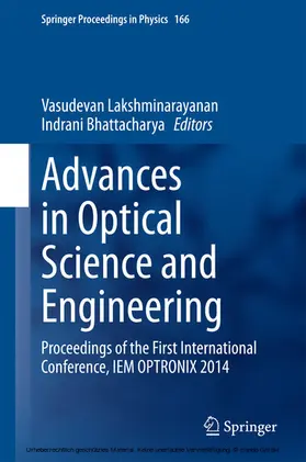 Lakshminarayanan / Bhattacharya |  Advances in Optical Science and Engineering | eBook | Sack Fachmedien
