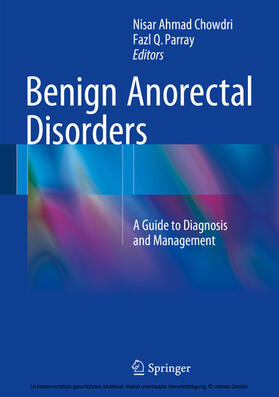 Chowdri / Parray | Benign Anorectal Disorders | E-Book | sack.de
