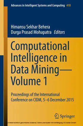 Behera / Mohapatra | Computational Intelligence in Data Mining—Volume 1 | E-Book | sack.de