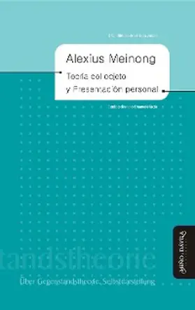 Meinong |  Teoría del objeto y Presentación personal | eBook | Sack Fachmedien