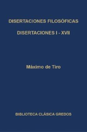 de Tiro |  Disertaciones filosóficas I-XVII | eBook | Sack Fachmedien