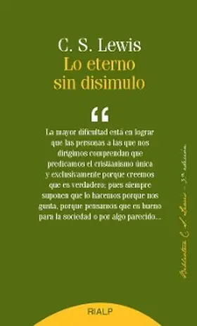 Lewis |  Lo eterno sin disimulo | eBook | Sack Fachmedien
