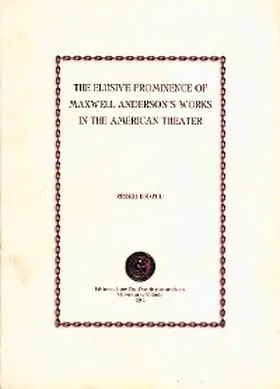 Dinapoli |  The Elusive Prominence of Maxwell Anderson in the American Theater | eBook | Sack Fachmedien