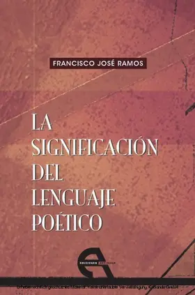 José Ramos |  La significación del lenguaje poético | eBook | Sack Fachmedien