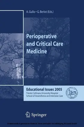 Gullo / Berlot |  Perioperative and Critical Care Medicine | eBook | Sack Fachmedien