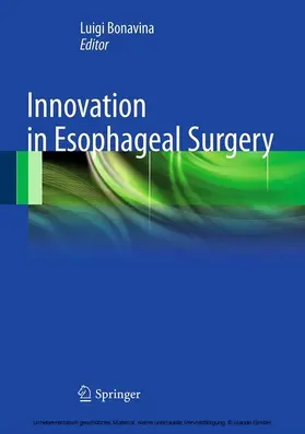 Bonavina |  Innovation in Esophageal Surgery | eBook | Sack Fachmedien