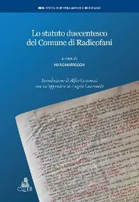 Marrocchi |  Lo statuto duecentesco del Comune di Radicofani | eBook | Sack Fachmedien