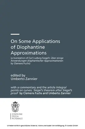 Zannier | On Some Applications of Diophantine Approximations | E-Book | www.sack.de