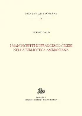 Gallo |  I manoscritti di Francesco Ciceri nella Biblioteca Ambrosiana | eBook | Sack Fachmedien