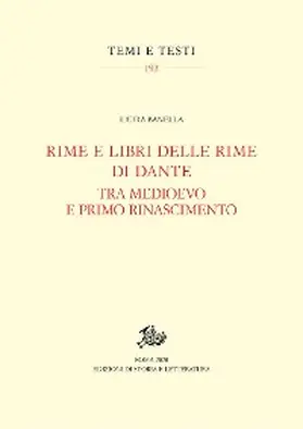Banella |  Rime e libri delle rime di Dante tra Medioevo e primo Rinascimento | eBook | Sack Fachmedien