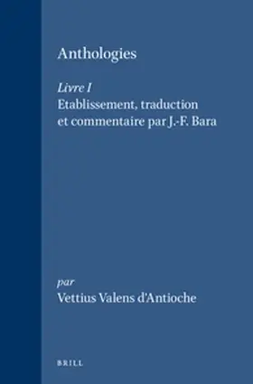  Anthologies - Livre I | Buch |  Sack Fachmedien