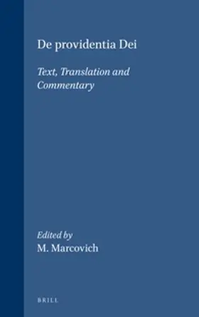 Marcovich |  de Providentia Dei | Buch |  Sack Fachmedien
