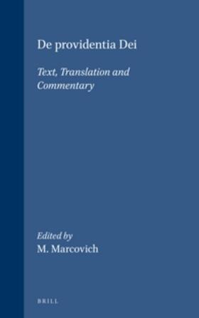 Marcovich | de Providentia Dei: Text, Translation and Commentary by M. Marcovich | Buch | 978-90-04-09090-3 | sack.de