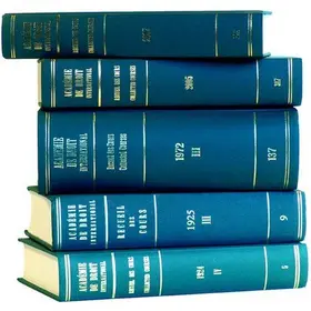 Académie de Droit International de la Haye / Hague Academy of International Law |  Recueil des cours, Collected Courses, Tome/Volume 325 (2006) | Buch |  Sack Fachmedien