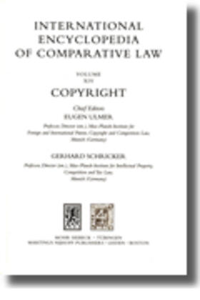 Ulmer / Schricker | International Encyclopedia of Comparative Law, Volume XIV | Buch | 978-90-04-16119-1 | sack.de